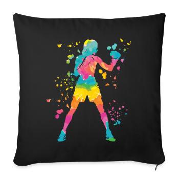 Boxing Fighter Kids Boxing Match Boxer - Sofa pillowcase 17,3'' x 17,3'' (45 x 45 cm) - black - Front