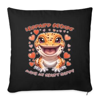 Leopard Gecko Saying Funny Leopard Gecko Gift - Sofa pillowcase 17,3'' x 17,3'' (45 x 45 cm) - black - Front