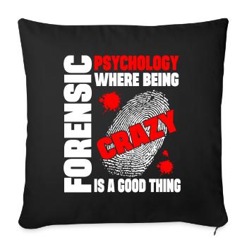 Psychologue médico-légal Professionnel Cadeau médico-légal - Housse de coussin décorative 45 x 45 cm - noir - Devant