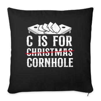 Cornhole Team Bean Bag Player - Sofakissenbezug 45 x 45 cm - Schwarz - Vorne