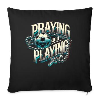 Football Compétition enthousiaste Entraîneur religieux - Housse de coussin décorative 45 x 45 cm - noir - Devant