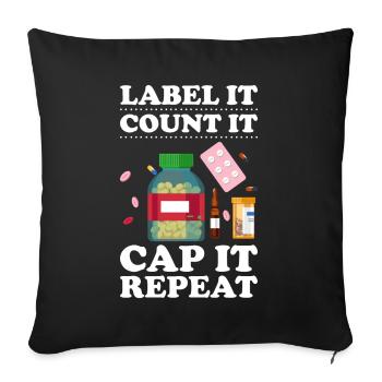Pharmaceutical Assistant Pharmacy Technician - Sofa pillowcase 17,3'' x 17,3'' (45 x 45 cm) - black - Front