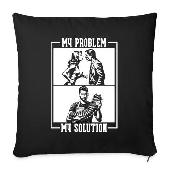 Ribs Barbecue My Problem My Pictogram Dad Mom - Sofakissenbezug 45 x 45 cm - Schwarz - Vorne