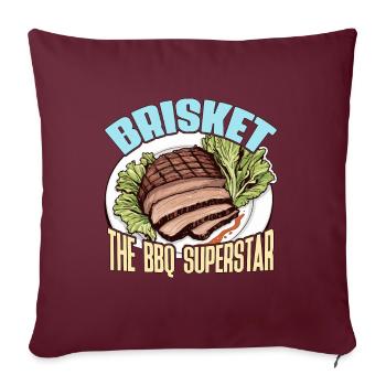 Brisket The BBQ Grilled Meat Brisket Barbecue - Sofa pillowcase 17,3'' x 17,3'' (45 x 45 cm) - burgundy - Front