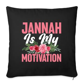 Jannah Is My Motivation Funny Muslim Quran - Sofa pillowcase 17,3'' x 17,3'' (45 x 45 cm) - black - Front