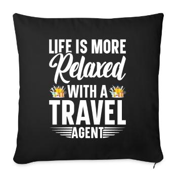 Tourism clerk Travel agency - Sofa pillowcase 17,3'' x 17,3'' (45 x 45 cm) - black - Front