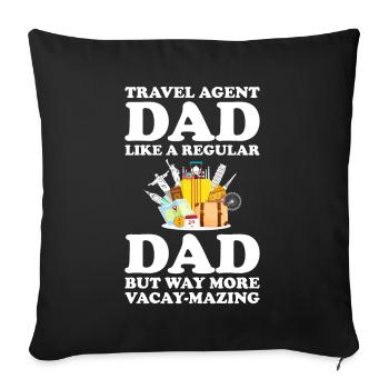 Tourism clerk Travel agency - Sofa pillowcase 17,3'' x 17,3'' (45 x 45 cm) - black - Front