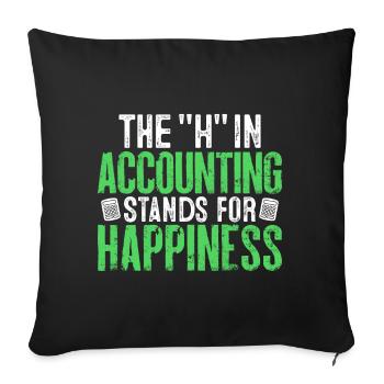 Le H en comptabilité Drôle CPA Fiscalité Comptable - Housse de coussin décorative 45 x 45 cm - noir - Devant