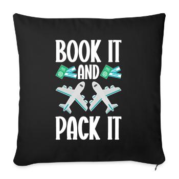 Tourism clerk Travel agency - Sofa pillowcase 17,3'' x 17,3'' (45 x 45 cm) - black - Front