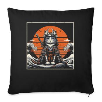 Samouraï - Housse de coussin décorative 45 x 45 cm - noir - Devant