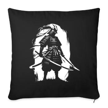 Samouraï Ronin épée guerrier de combat cadeau - Housse de coussin décorative 45 x 45 cm - noir - Devant