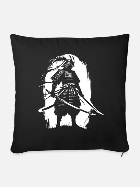 Samurai Ronin Schwertkampf Krieger Geschenk - Sofakissenbezug 45 x 45 cm - Schwarz