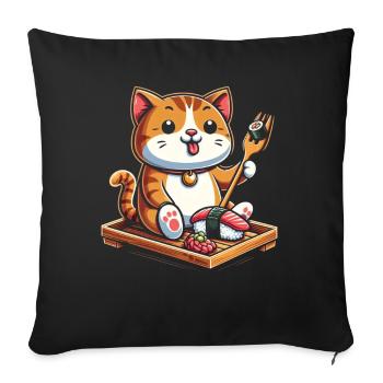 Sushi Food Japon Nigiri Cadeau - Housse de coussin décorative 45 x 45 cm - noir - Devant