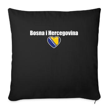 Bosna i Hercegovina Bosnia Bosnian flag - Sofa pillowcase 17,3'' x 17,3'' (45 x 45 cm) - black - Front