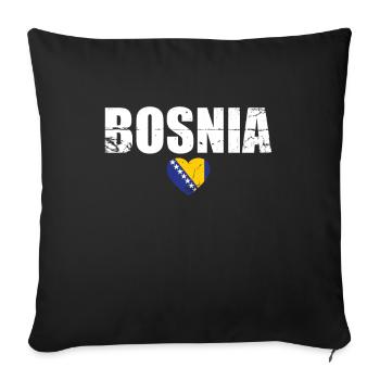 Bosnia Bosnia Vintage Bosnian Flag Bosnian - Sofa pillowcase 17,3'' x 17,3'' (45 x 45 cm) - black - Front
