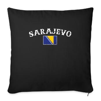 Sarajevo Vintage Bosnia Vintage Bosnian Flag - Sofa pillowcase 17,3'' x 17,3'' (45 x 45 cm) - black - Front