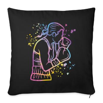Boxing Fighter Kids Boxing Match Boxer - Sofa pillowcase 17,3'' x 17,3'' (45 x 45 cm) - black - Front