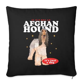 Lévrier afghan chien propriétaire cadeau - Housse de coussin décorative 45 x 45 cm - noir - Devant