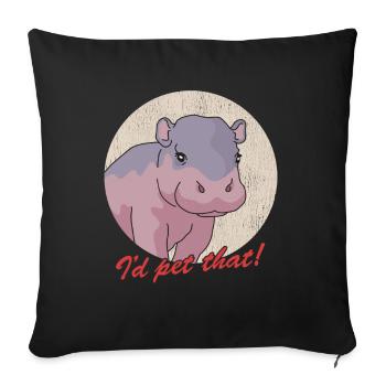 Hippo Baby Hippos Hippos Hippos Gift - Sofa pillowcase 17,3'' x 17,3'' (45 x 45 cm) - black - Front