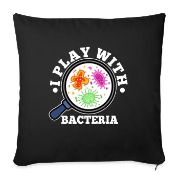 Je joue avec les bactéries - Housse de coussin décorative 45 x 45 cm - noir - Devant