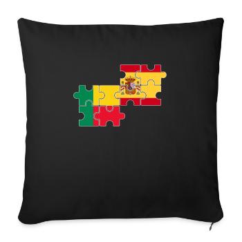 Benin Spain Flag Beninese - Sofa pillowcase 17,3'' x 17,3'' (45 x 45 cm) - black - Front