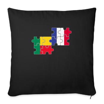 Benin France Flag Beninese - Sofa pillowcase 17,3'' x 17,3'' (45 x 45 cm) - black - Front