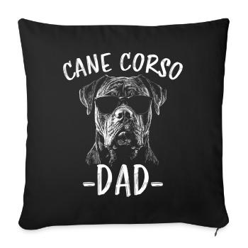 Cane Corso Italiano Papa Dad Cane Corso Gift - Sofa pillowcase 17,3'' x 17,3'' (45 x 45 cm) - black - Front