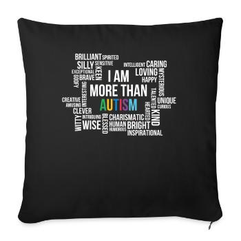Autism Awareness Day Autistic Gift - Sofa pillowcase 17,3'' x 17,3'' (45 x 45 cm) - black - Front