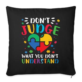 Autisme - Housse de coussin décorative 45 x 45 cm - noir - Devant