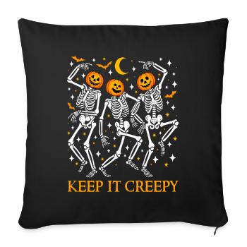 Lustiges Halloween Kürbis tanzende Skelette Kostüm - Sofakissenbezug 45 x 45 cm - Schwarz - Vorne