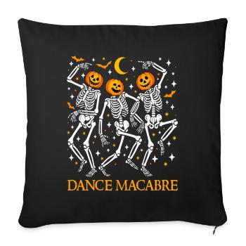 Danse Macabre Dansant Squelettes Drôle Halloween - Housse de coussin décorative 45 x 45 cm - noir - Devant