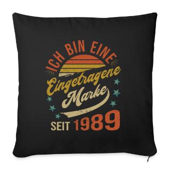 35th Birthday I am 35 years registered trademark - Sofa pillowcase 17,3'' x 17,3'' (45 x 45 cm) - black - Front