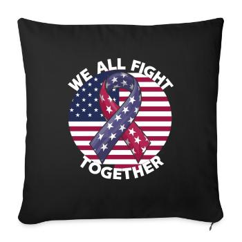 Gegen Krebs Patriotische Amerikanische Flagge - Sofakissenbezug 45 x 45 cm - Schwarz - Vorne