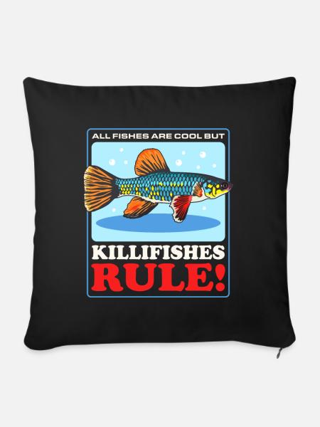 Killifish Eierlegende Zahnkarpfen Geschenk - Sofakissenbezug 45 x 45 cm - Schwarz