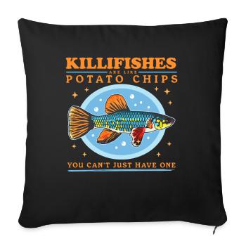 Egg-laying Toothcarp Killifish Gift - Sofa pillowcase 17,3'' x 17,3'' (45 x 45 cm) - black - Front