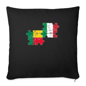 Benin Italy Vintage Flag Beninese - Sofa pillowcase 17,3'' x 17,3'' (45 x 45 cm) - black - Front