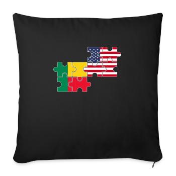 Benin United States American Beninese Flag - Sofa pillowcase 17,3'' x 17,3'' (45 x 45 cm) - black - Front