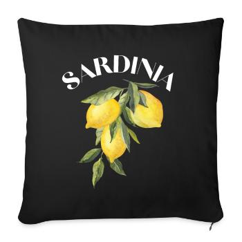 Sardinien Zitronen Vintage Style Italien Reisegeschenk - Sofakissenbezug 45 x 45 cm - Schwarz - Vorne