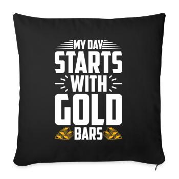 Goldsmith Gold Jewelry Manufacturer Gold Jewelry - Sofa pillowcase 17,3'' x 17,3'' (45 x 45 cm) - black - Front