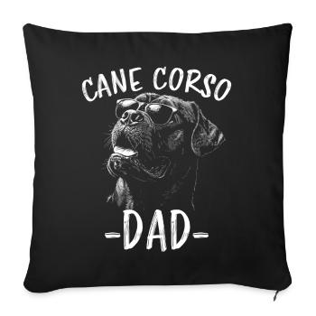 Cane Corso Italiano Papa Dad Cane Corso Gift - Sofa pillowcase 17,3'' x 17,3'' (45 x 45 cm) - black - Front