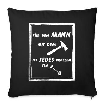 Artisan Marteau Outil Hommes Fête des Pères Drôle - Housse de coussin décorative 45 x 45 cm - noir - Devant