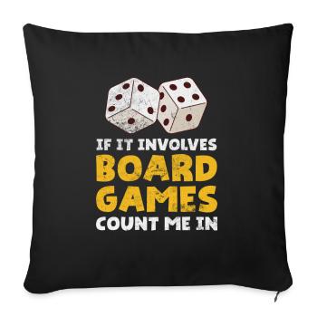 Brettspiel - Sofakissenbezug 45 x 45 cm - Schwarz - Vorne