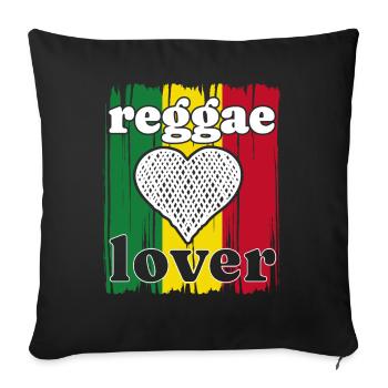 Rastafari Music Vibes Only Rasta Jamaica Reggae - Sofa pillowcase 17,3'' x 17,3'' (45 x 45 cm) - black - Front