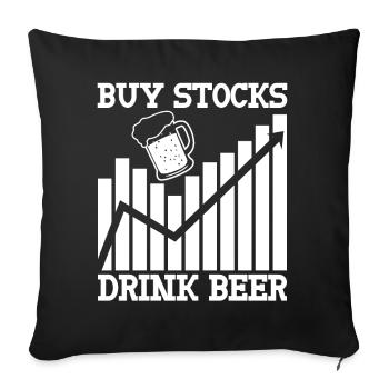 Stocks Stock exchange Capitalism Trader - Sofa pillowcase 17,3'' x 17,3'' (45 x 45 cm) - black - Front