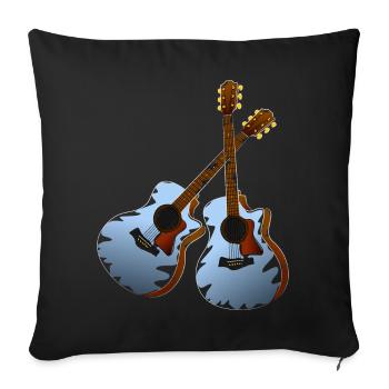 Guitar musician - Sofa pillowcase 17,3'' x 17,3'' (45 x 45 cm) - black - Front