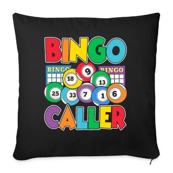 Bingo Caller Drôle Joueur Casino Holler Bingo - Housse de coussin décorative 45 x 45 cm - noir - Devant