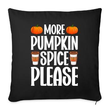 Citrouille Épices Latte Automne Halloween Citrouille Épices Épices - Housse de coussin décorative 45 x 45 cm - noir - Devant