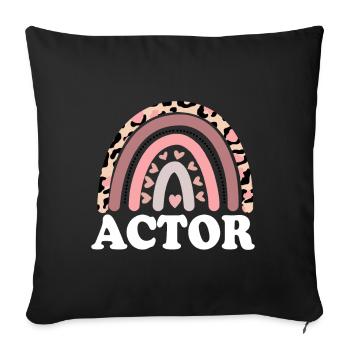 Actor Performing Art Boho Rainbow Movie Actor - Sofa pillowcase 17,3'' x 17,3'' (45 x 45 cm) - black - Front