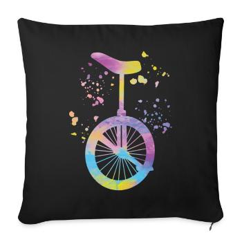 Unicycliste monocycle monocycle - Housse de coussin décorative 45 x 45 cm - noir - Devant