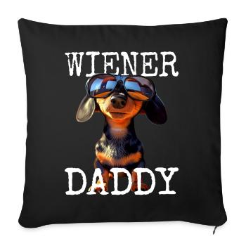 Viennois Papa Teckel Papa Teckel Papa Fête des Pères - Housse de coussin décorative 45 x 45 cm - noir - Devant